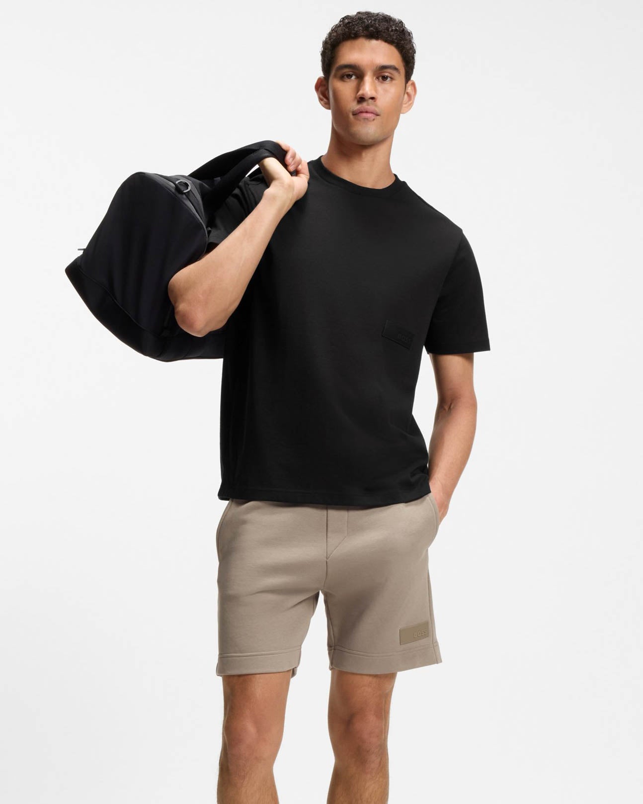 BOSS Green TS Structure Mens T - Shirt - Black 001 | CHO | Designer Mens Short Sleeve T - Shirts