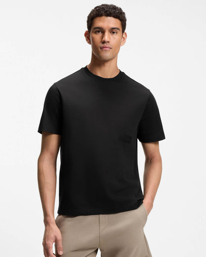 BOSS Green TS Structure Mens T - Shirt - Black 001 | CHO | Designer Mens Short Sleeve T - Shirts