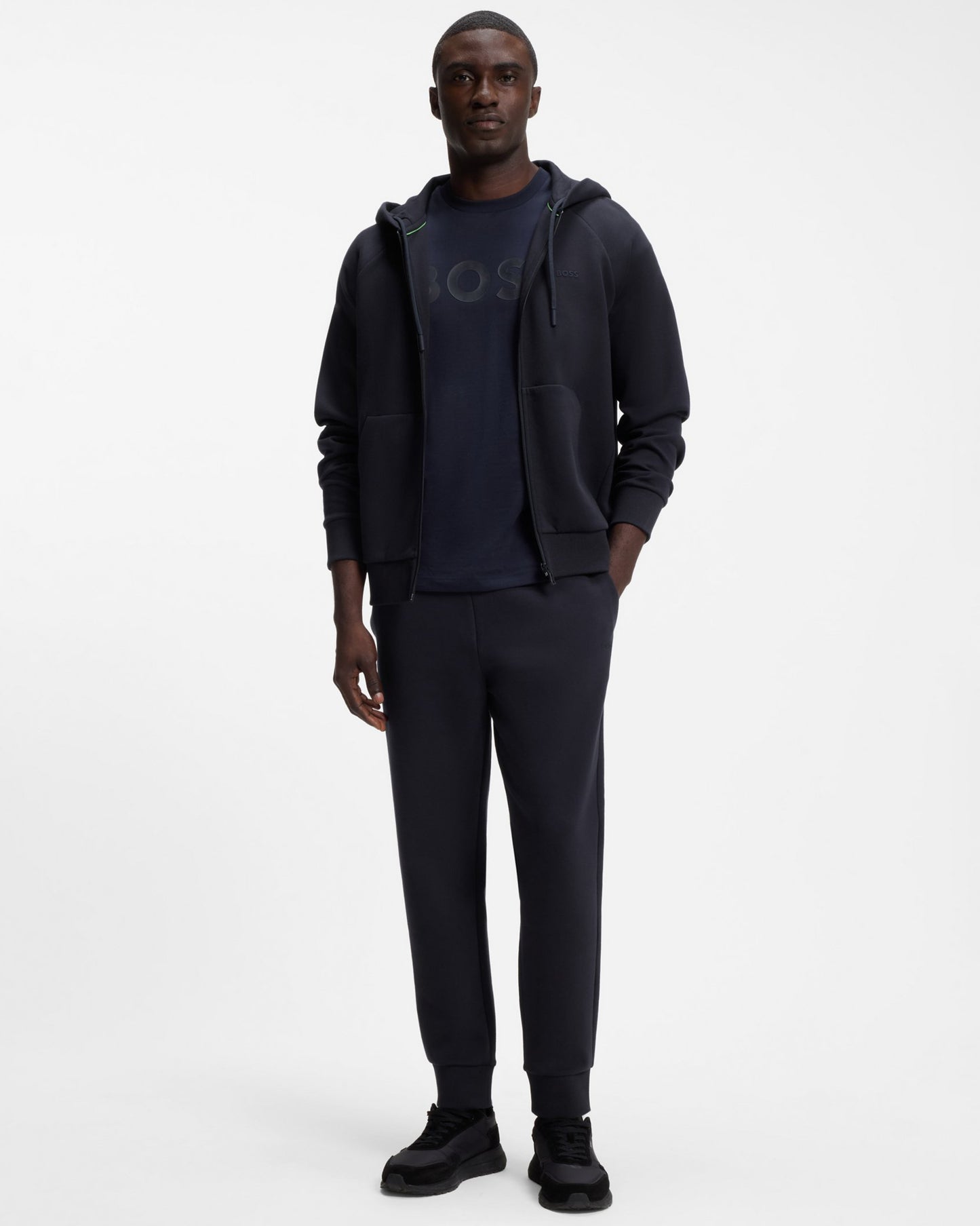 BOSS Green Saggy Mens Zip Hoodie - Dark Blue 402