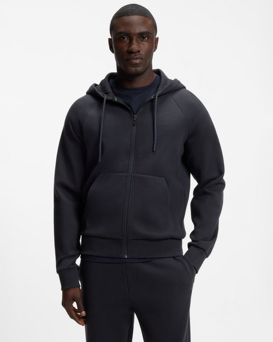 BOSS Green Saggy Mens Zip Hoodie - Dark Blue 402 | CHO | Designer Mens Zip Up Hoodies