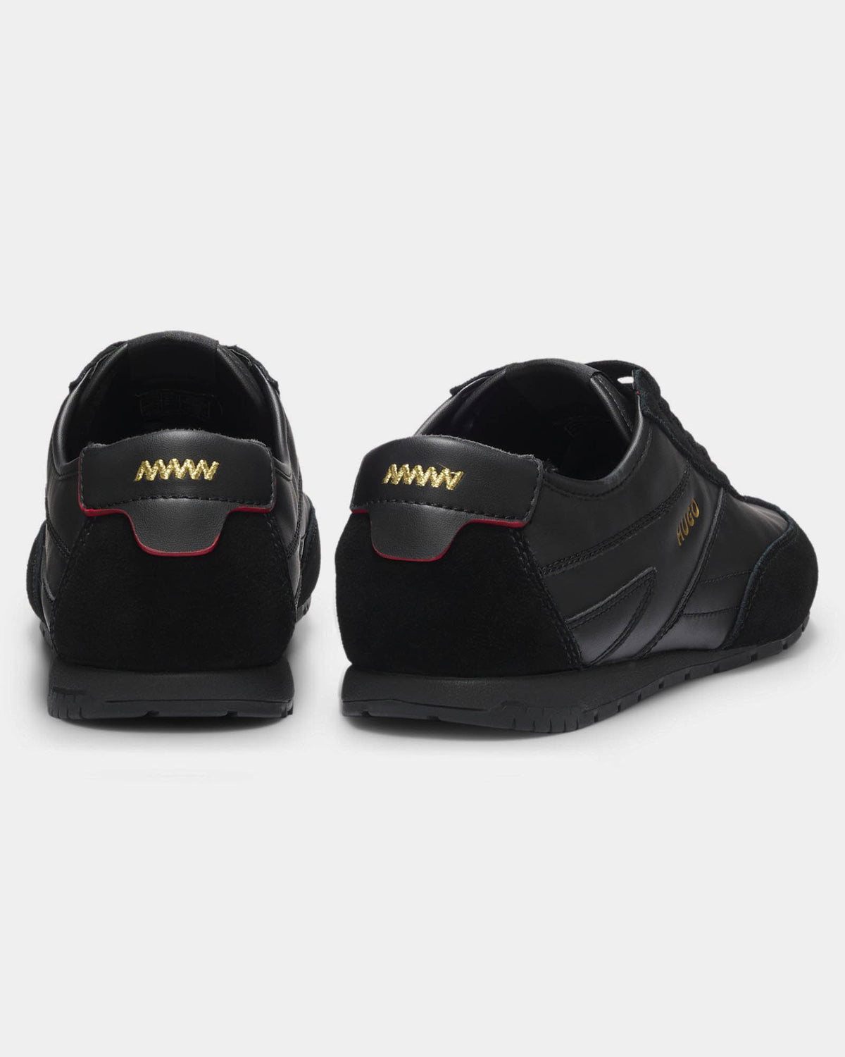 HUGO Lytton Mens Suede-paneled trainers with a retro silhouette - Black 007