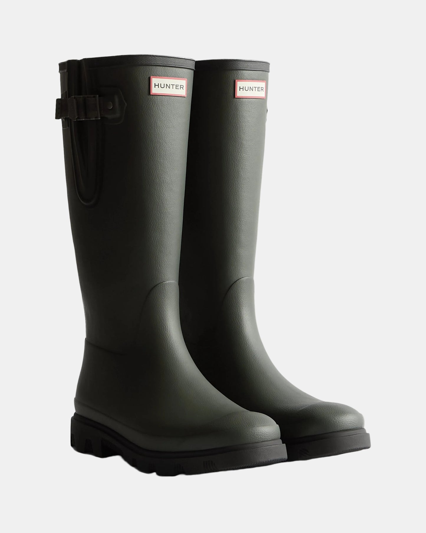 Hunter Unisex Downpour Adjustable Boot - Dark Olive/Black