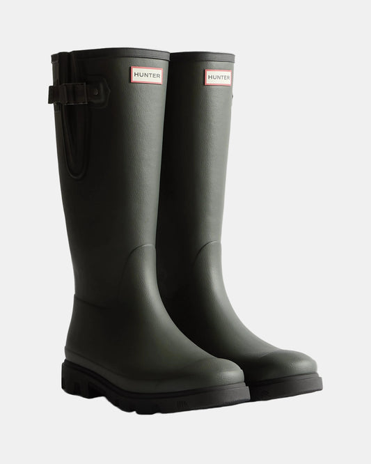 Hunter Unisex Downpour Adjustable Boot - Dark Olive/Black