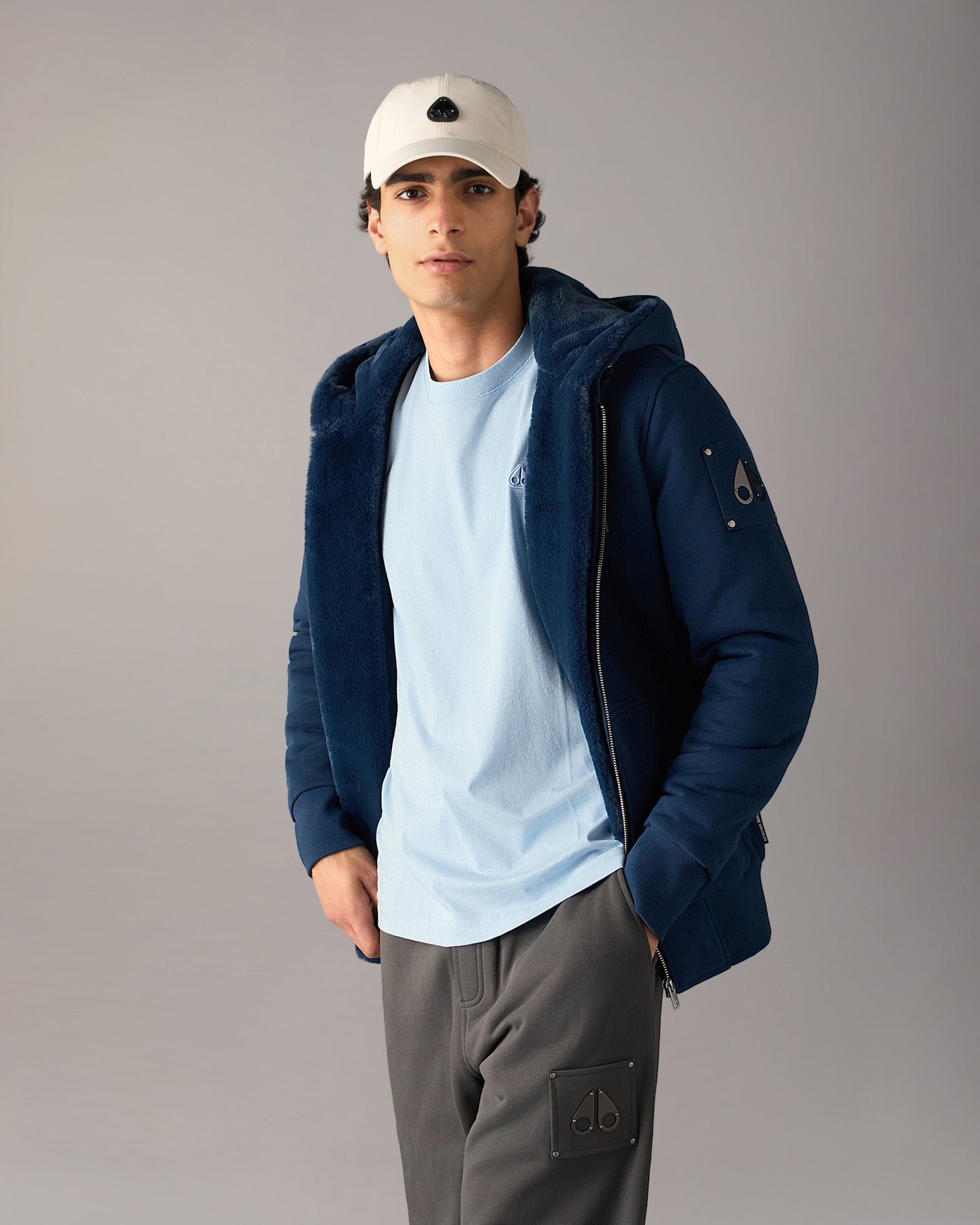 Moose Knuckles Classic Bunny 3 Mens Fleece Hoodie - Nightfall 2017 | CHO | Designer Mens Hoodies