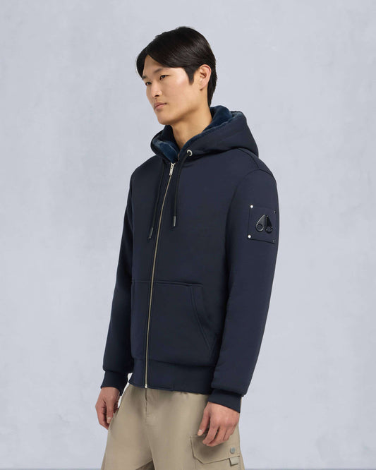 Moose Knuckles Classic Bunny 3 Mens Fleece Hoodie - Navy/Navy 354