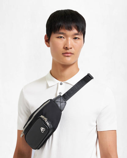 Moose Knuckles Logo Waist Bag - Black 292 - CHO - Designer Mens Bum Bags