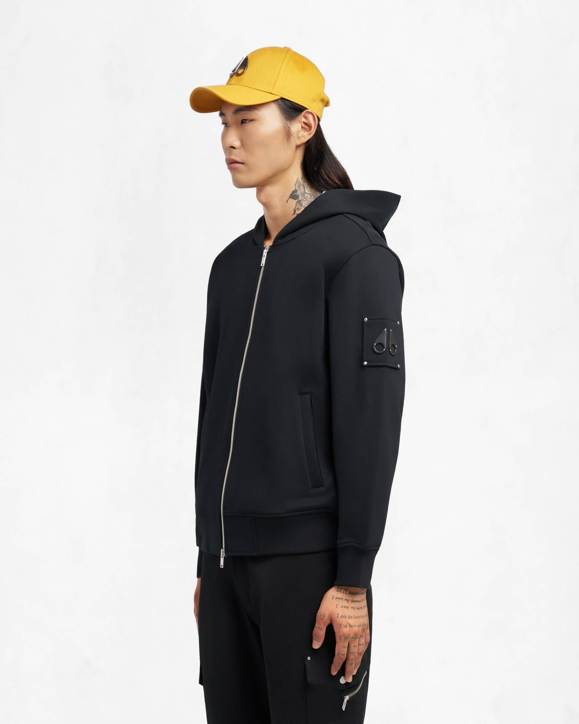 Moose Knuckles Hartsfield Mens Zip Up Hoodie - Black 292 - CHO - Designer Mens Zip Hoodies