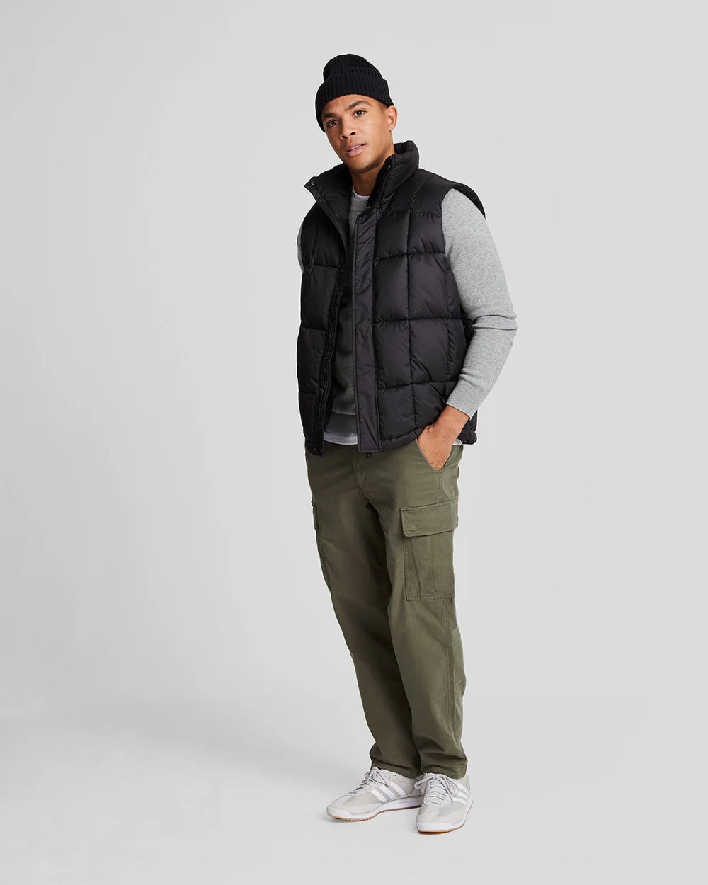 Lyle & Scott Cotton Merino Mens Crew Neck Jumper - W635 Gunmetal - CHO - Designer Mens Jumpers