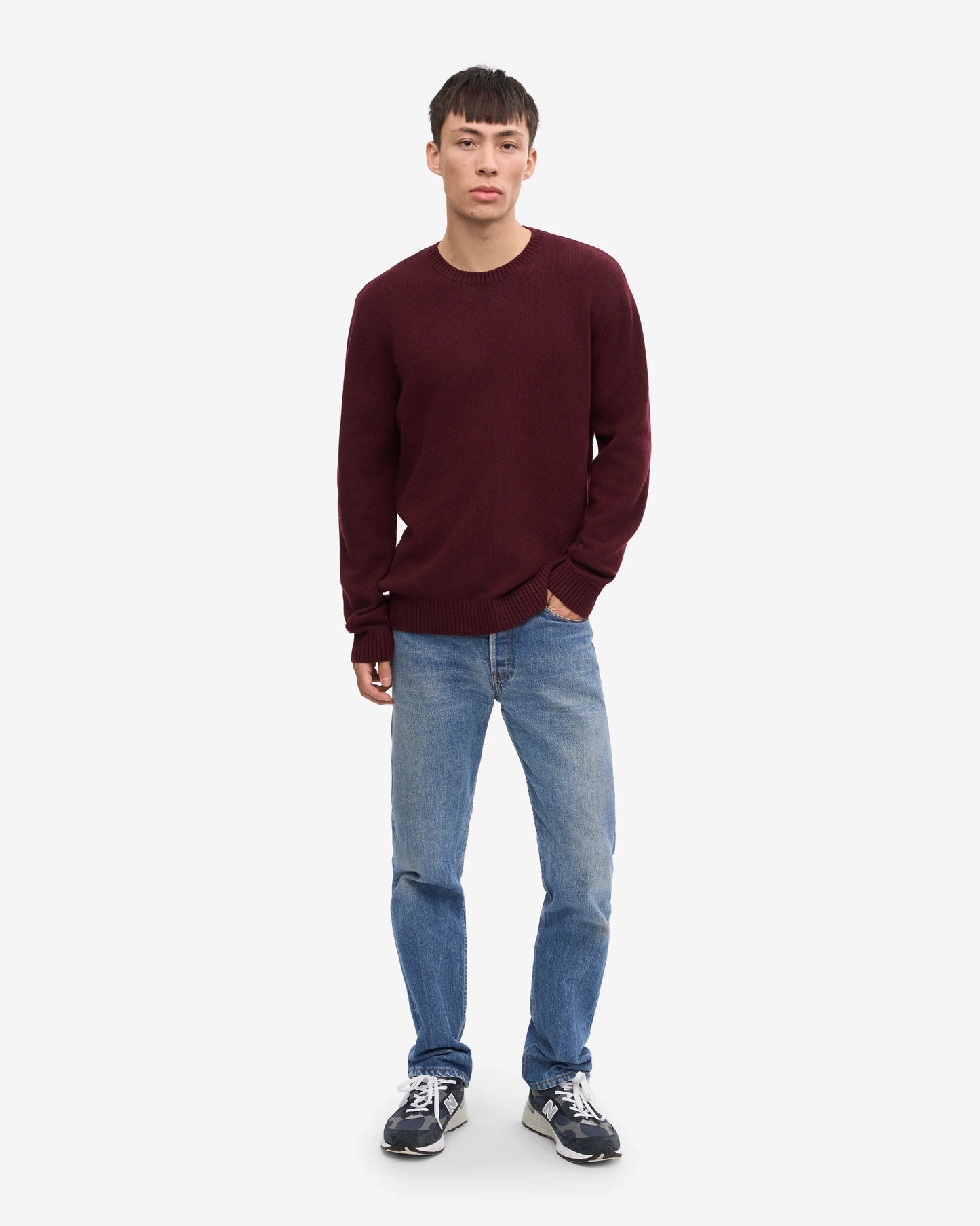 Colorful Standard Classic Merino Wool Crew Neck Jumper - Oxblood Red