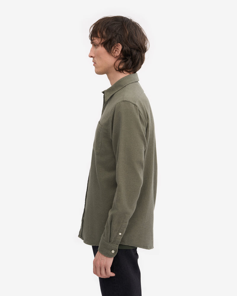 Colorful Standard Mens Organic Flannel Shirt - Dusty Olive