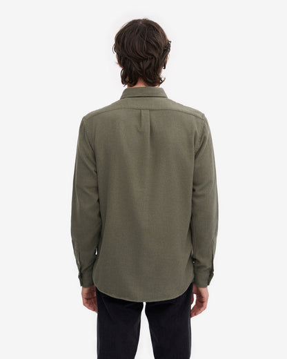 Colorful Standard Mens Organic Flannel Shirt - Dusty Olive