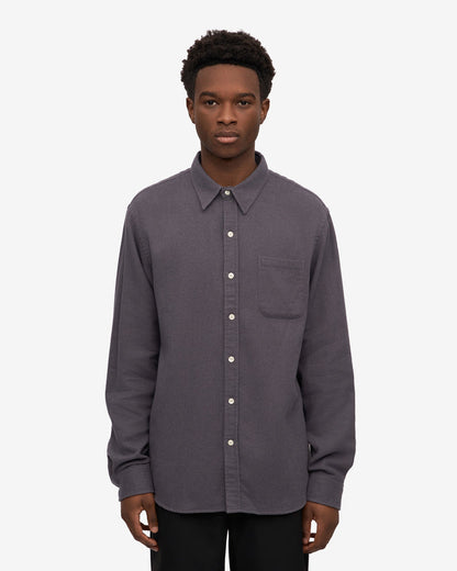 Colorful Standard Mens Organic Flannel Shirt - Lava Grey