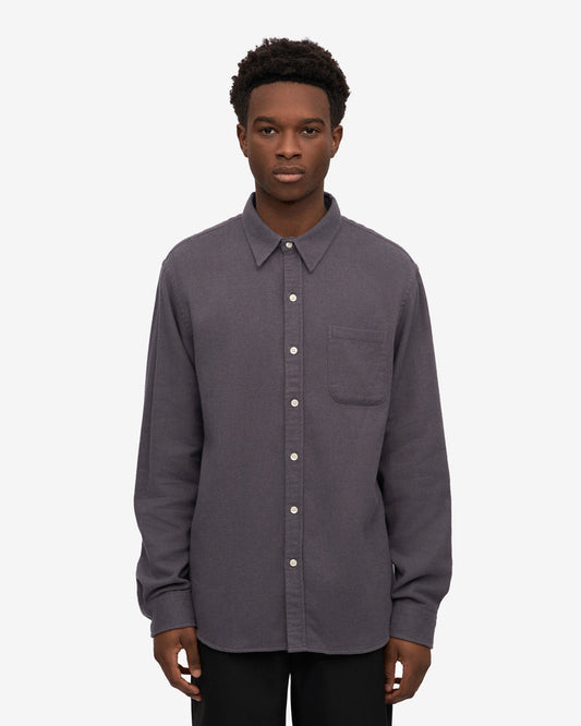 Colorful Standard Mens Organic Flannel Shirt - Lava Grey