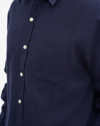 Colorful Standard Mens Organic Flannel Shirt - Navy Blue