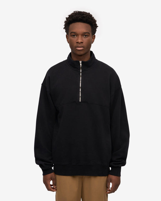 Colorful Standard Organic Quarter Zip Sweatshirt - Deep Black