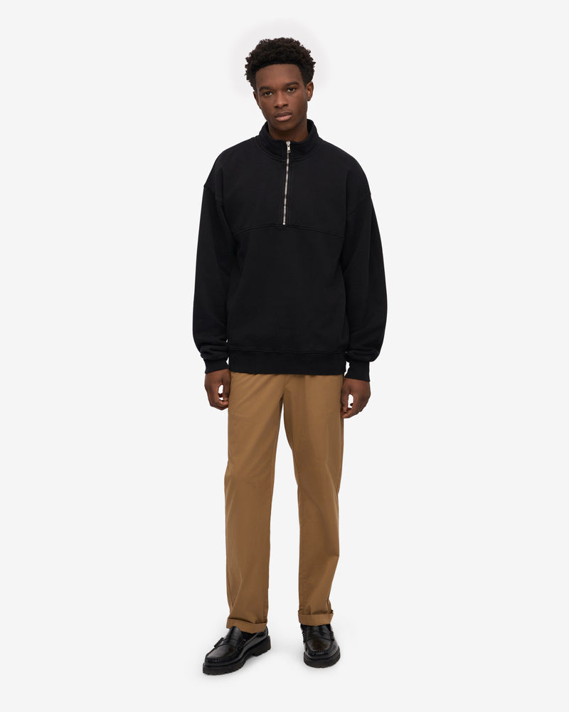 Colorful Standard Organic Quarter Zip Sweatshirt - Deep Black