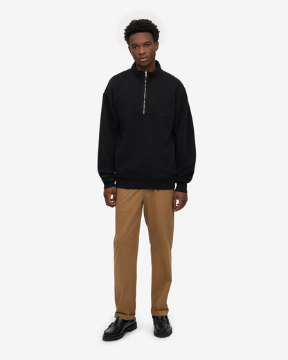 Colorful Standard Organic Quarter Zip Sweatshirt - Deep Black