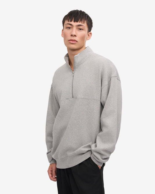 Colorful Standard Organic Quarter Zip Sweatshirt - Heather Grey
