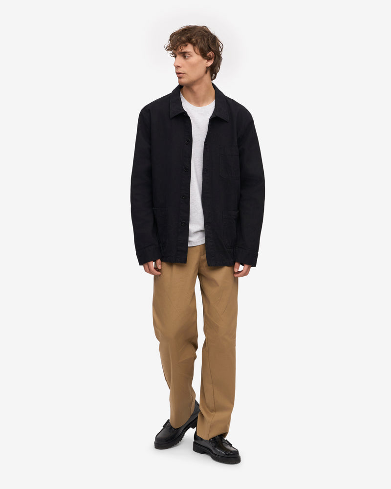 Colorful Standard Mens Organic Workwear Jacket - Deep Black