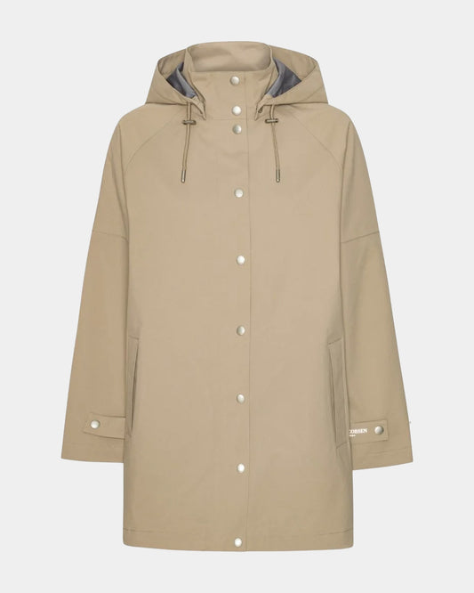 Ilse Jacobsen Gentle Rain Womens Raglan Raincoat - Greige 105 | CHO | Designer Womens Rain Coats