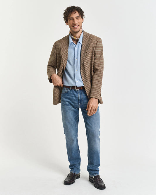 GANT Mens Regular Jeans - 971 Mid Blue Worn In