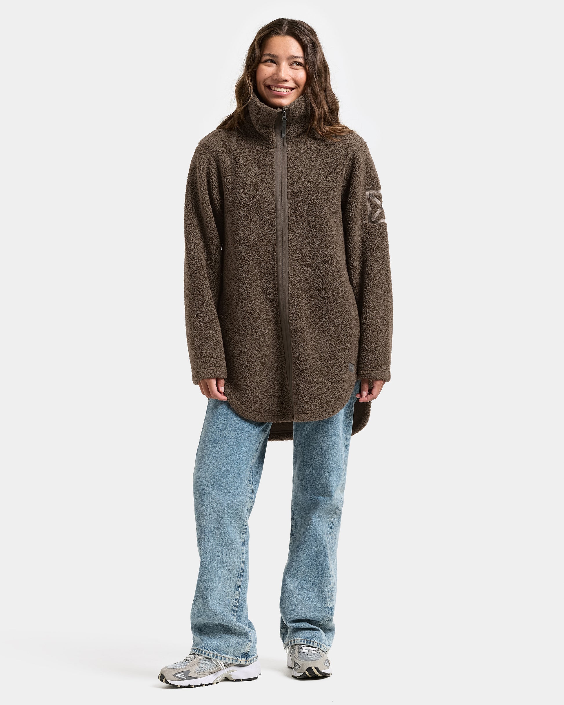 Didriksons Womens Umi Full Zip Fleece 4 - Dark Mocha F11 | CHO | Designer Womens Fleece Jackets