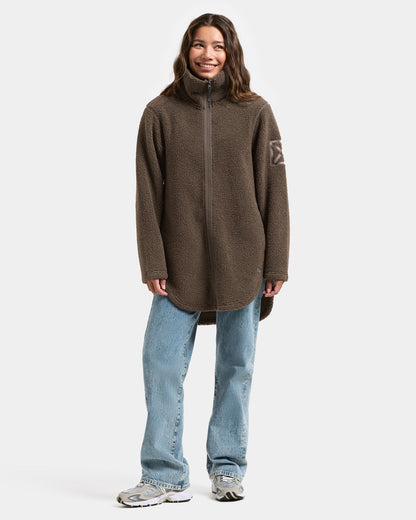 Didriksons Womens Umi Full Zip Fleece 4 - Dark Mocha F11 | CHO | Designer Womens Fleece Jackets
