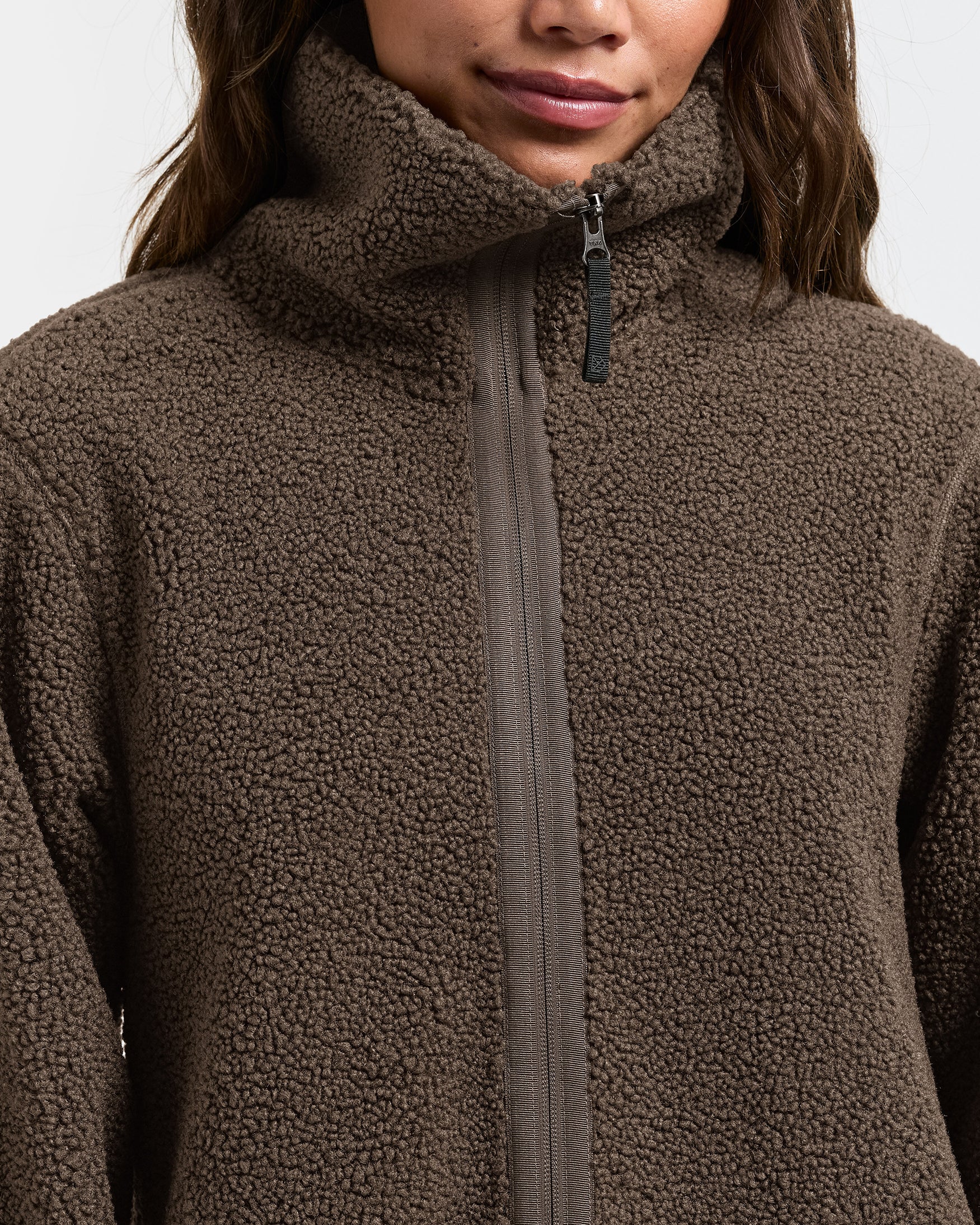 Didriksons Womens Umi Full Zip Fleece 4 - Dark Mocha F11 | CHO | Designer Womens Fleece Jackets
