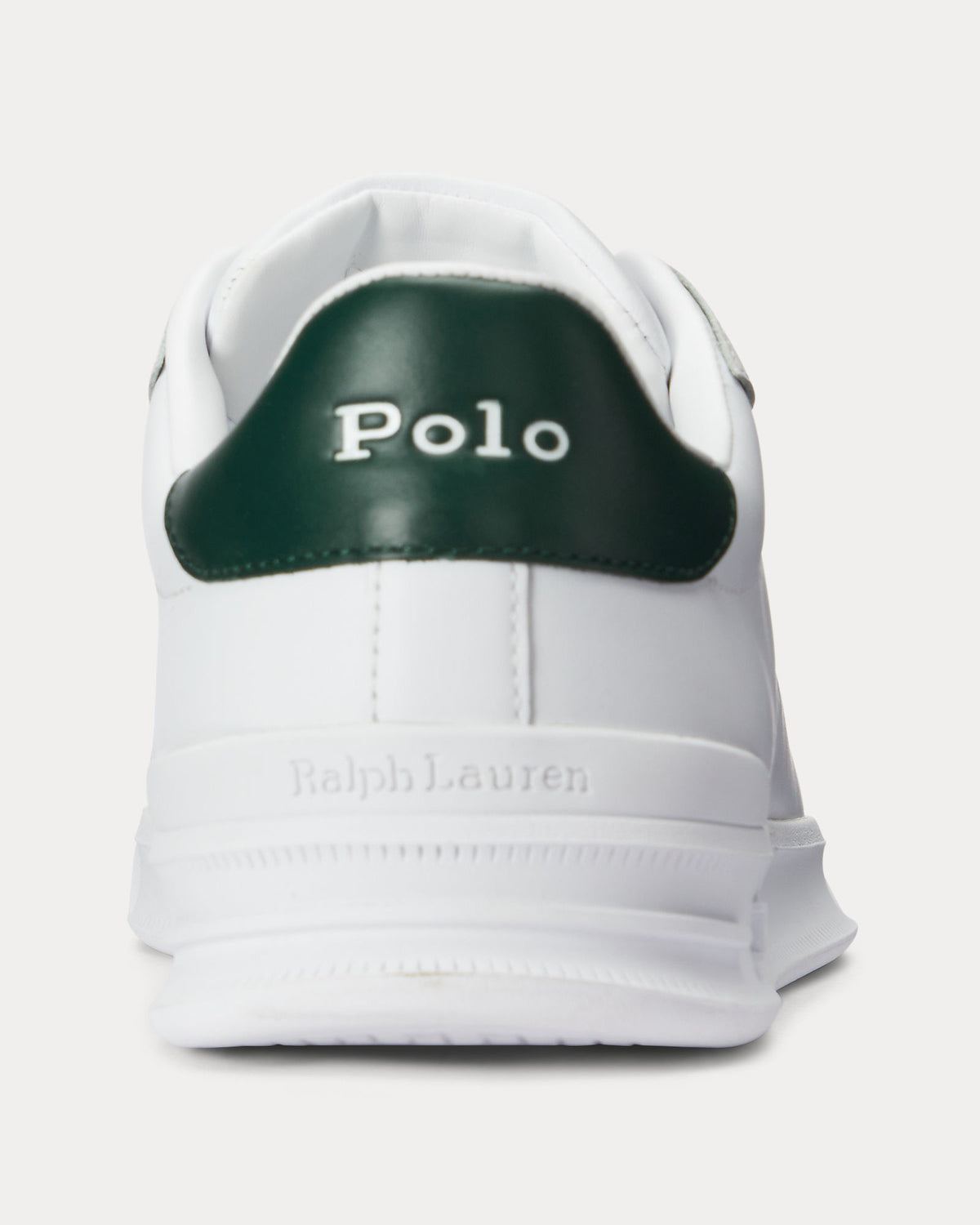 Ralph Lauren Heritage Court II Mens Nappa Leather Sneaker - White/College Green Polo Pony
