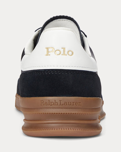 Ralph Lauren Heritage Aera Mens Leather-Suede Sneaker - Black/White