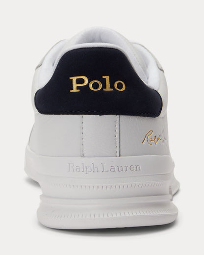 Ralph Lauren Heritage Court II Mens Leather Sneaker - White/Hunter Navy