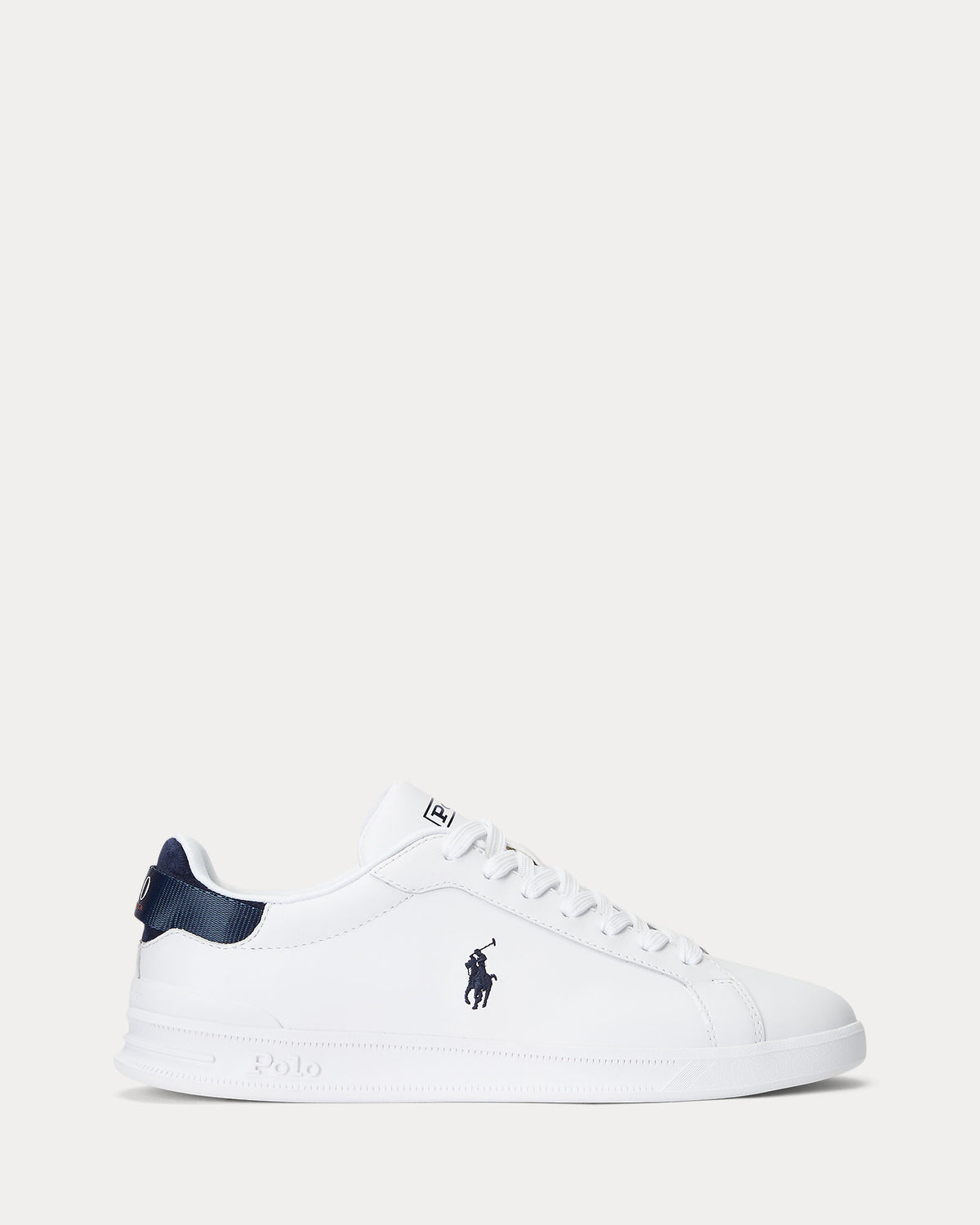 Ralph Lauren Heritage Court II Mens Leather Sneaker - White/Navy