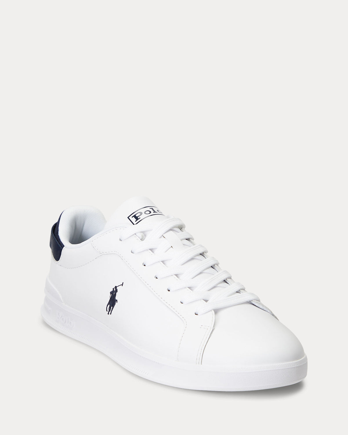 Ralph Lauren Heritage Court II Mens Leather Sneaker - White/Navy