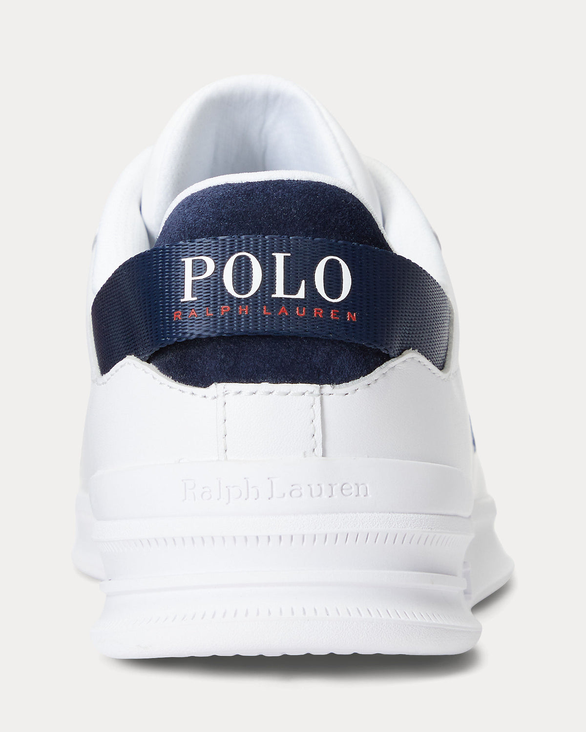 Ralph Lauren Heritage Court II Mens Leather Sneaker - White/Navy