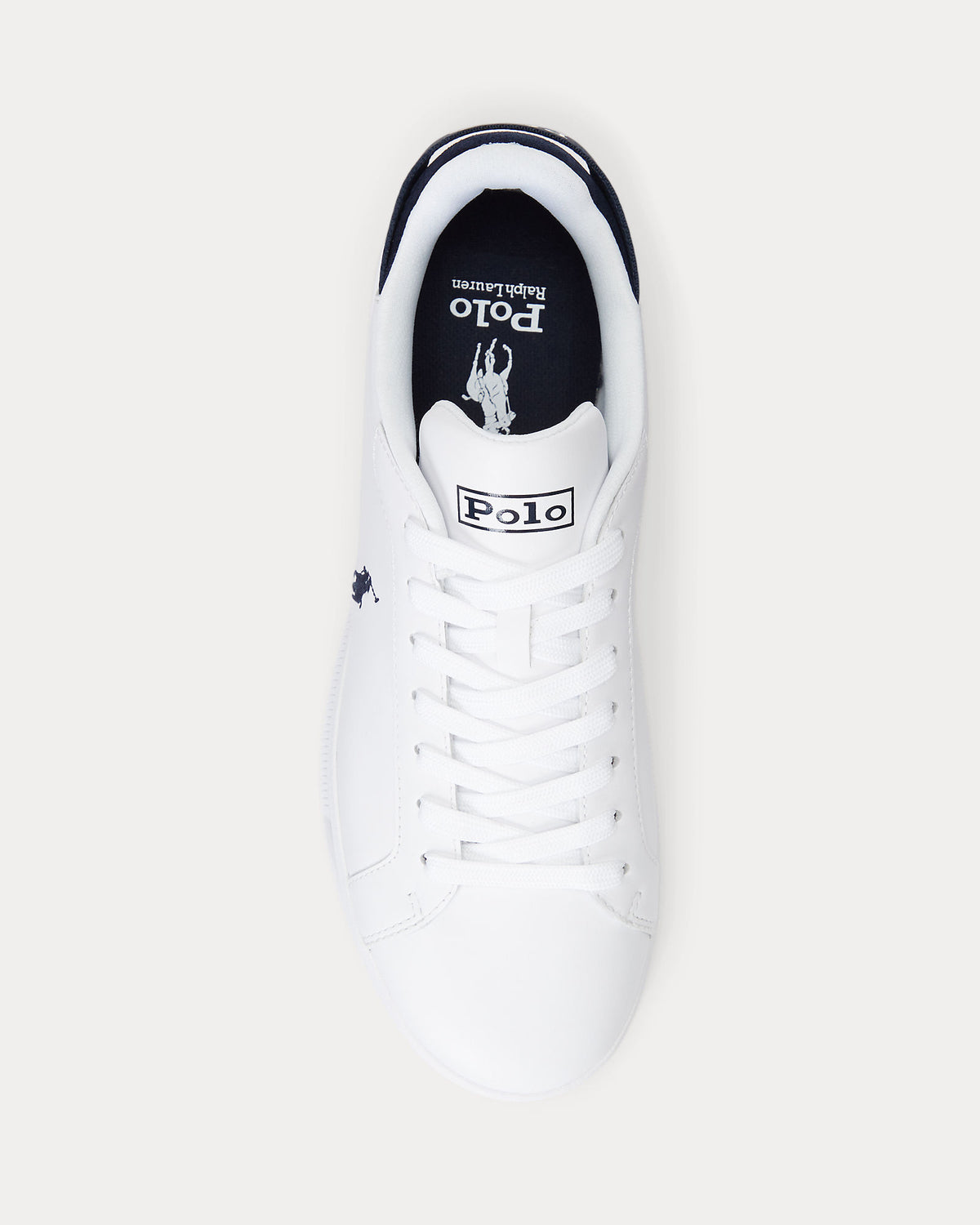 Ralph Lauren Heritage Court II Mens Leather Sneaker - White/Navy