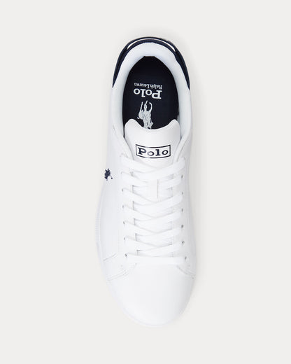 Ralph Lauren Heritage Court II Mens Leather Sneaker - White/Navy