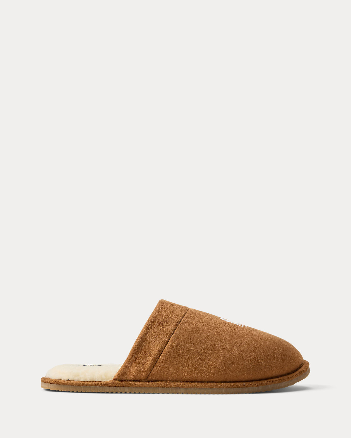 Ralph Lauren Klarence Mens Microsuede Scuff Slipper - Snuff/Blackwatch/Cream Polo Pony side