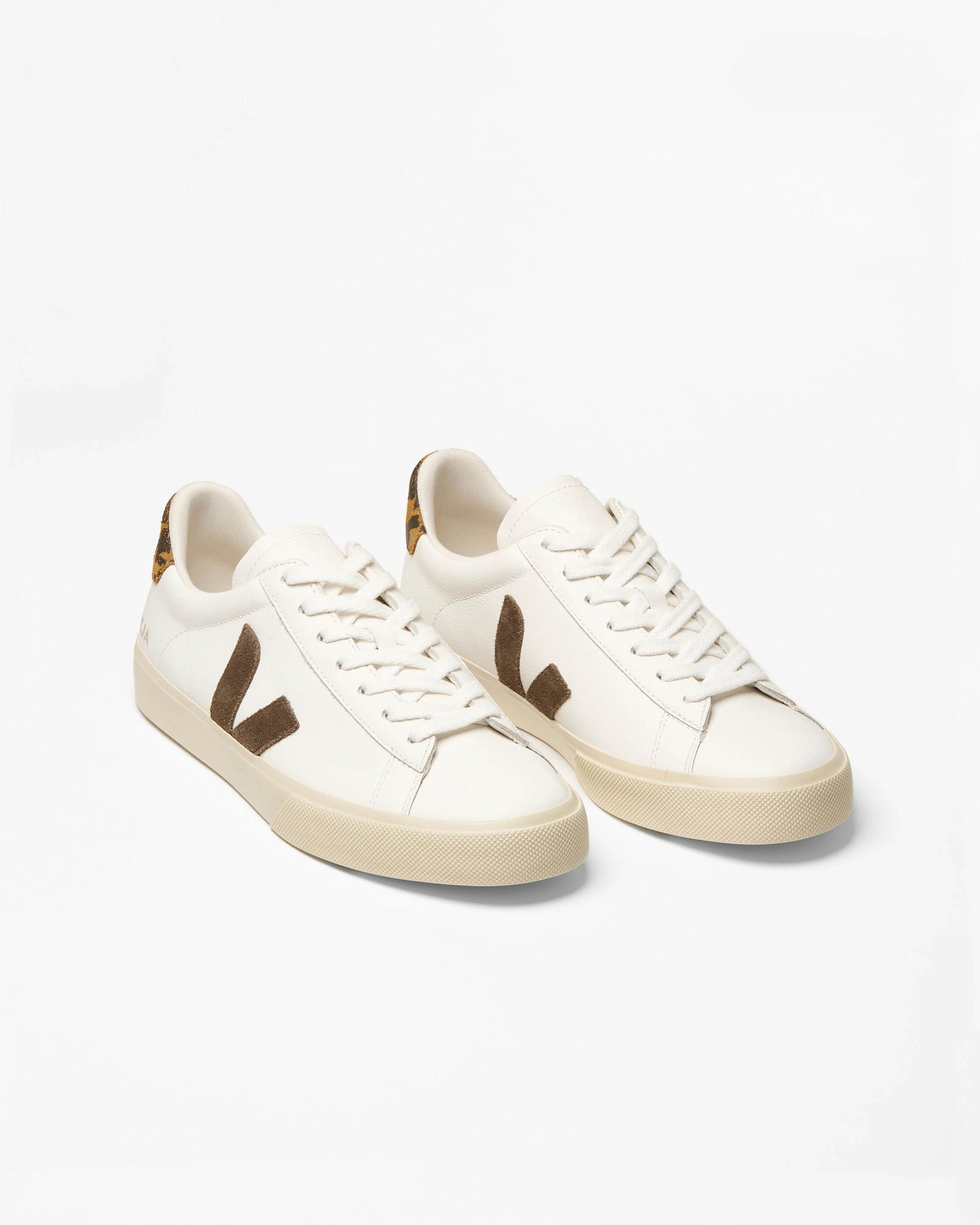 VEJA Campo Leather Womens Trainers - White/Camel Wild Country | CHO | Designer Womens Trainers
