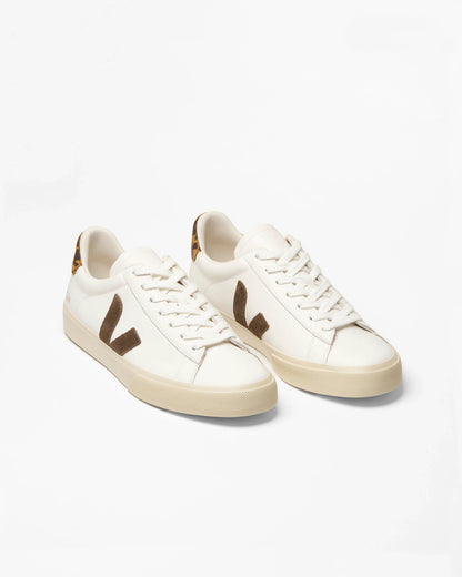VEJA Campo Leather Womens Trainers - White/Camel Wild Country | CHO | Designer Womens Trainers