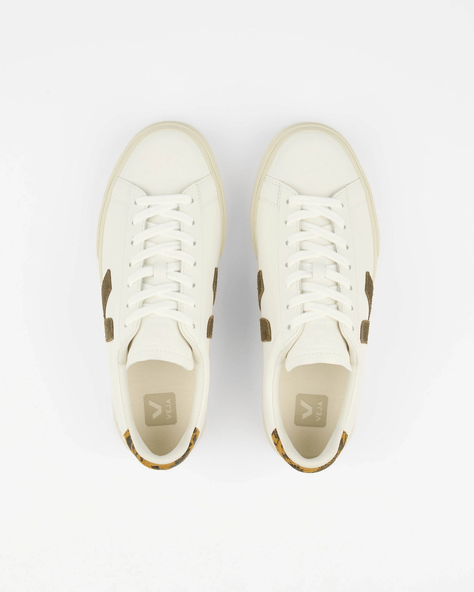 VEJA Campo Leather Womens Trainers - White/Camel Wild Country | CHO | Designer Womens Trainers
