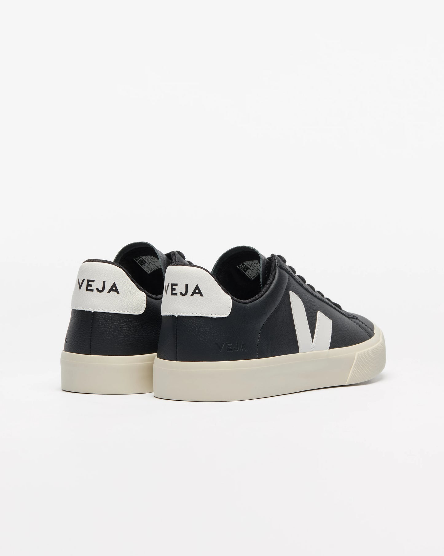 VEJA Campo Leather Womens Trainers - Black/White
