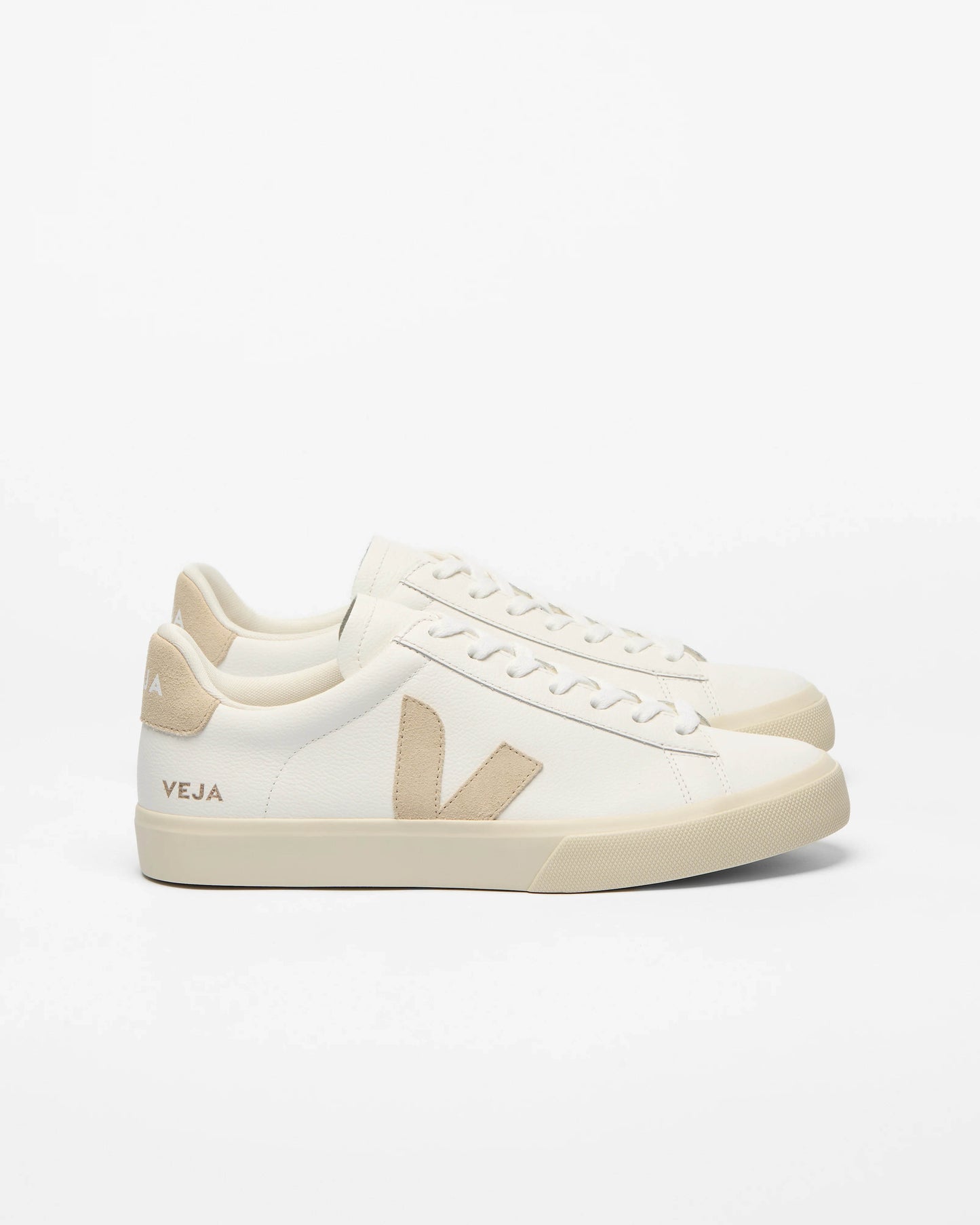 Veja Campo Leather Womens Trainers - Extra White/Almond