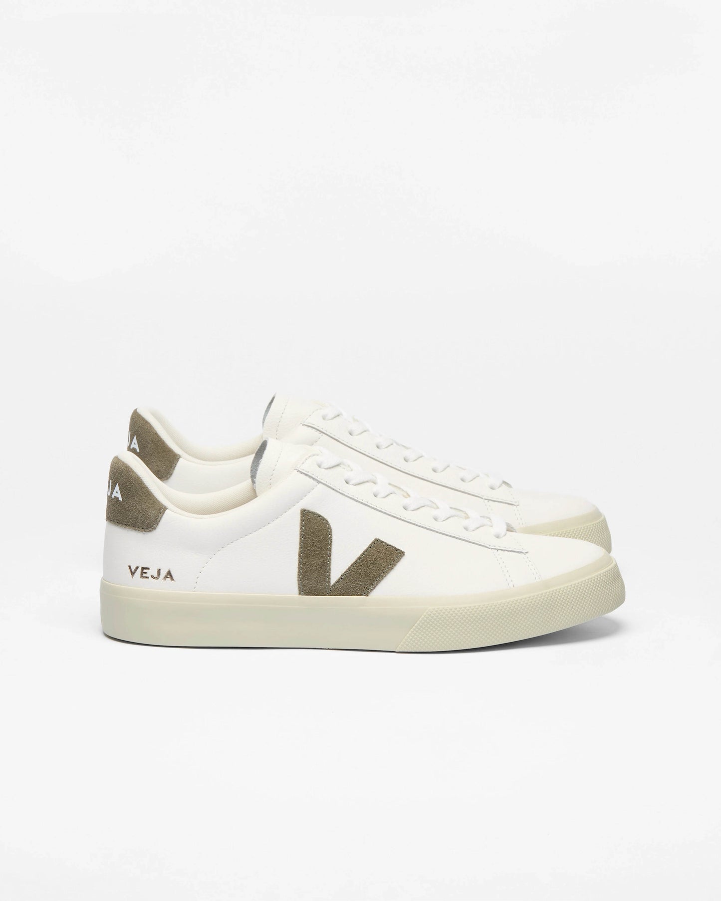 VEJA Campo Leather Mens Trainers - Extra White/Kaki