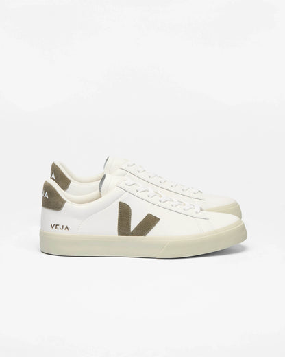 VEJA Campo Leather Mens Trainers - Extra White/Kaki
