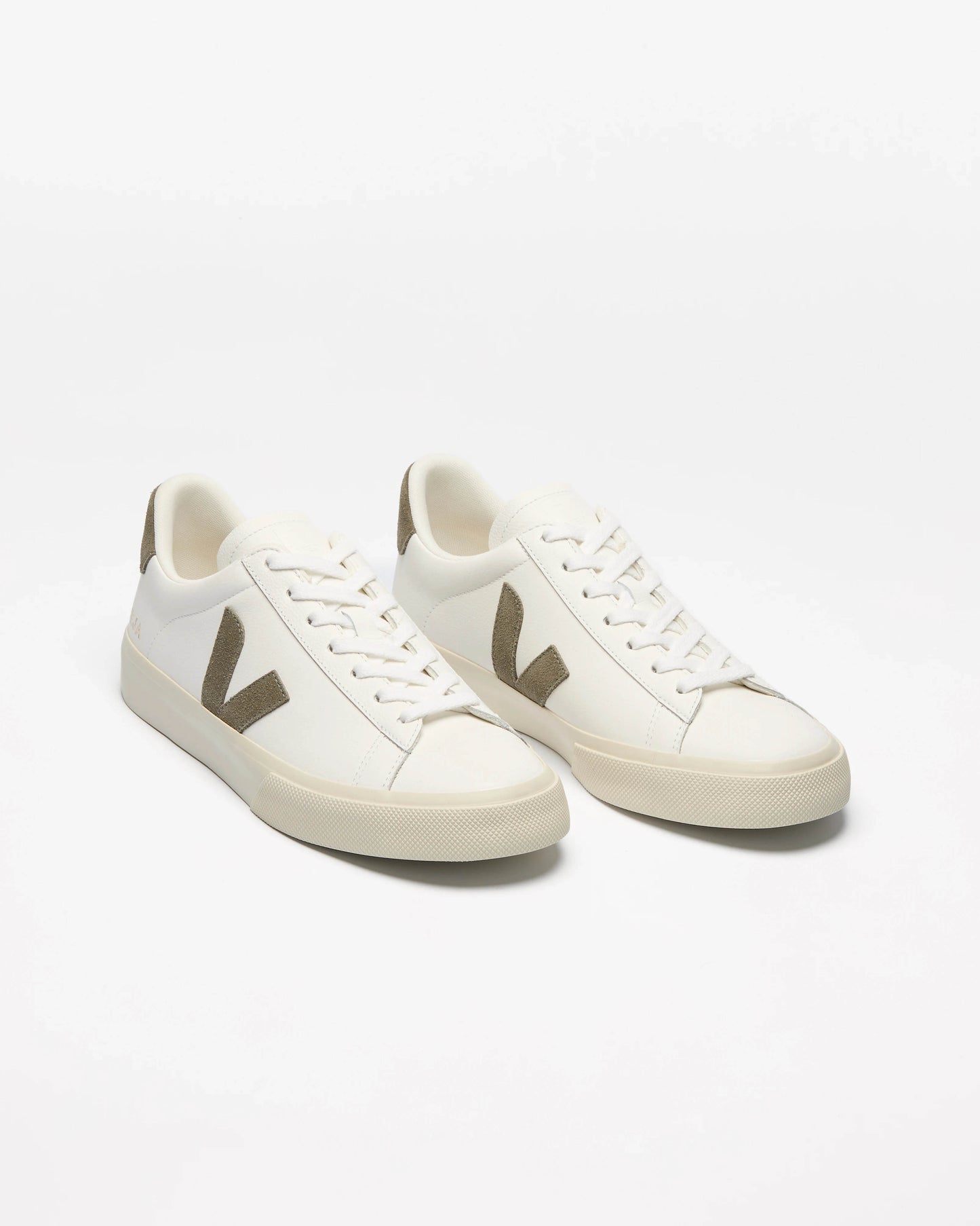 VEJA Campo Leather Mens Trainers - Extra White/Kaki