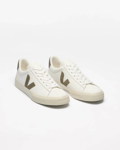 VEJA Campo Leather Mens Trainers - Extra White/Kaki