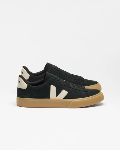 VEJA Campo Suede Mens Trainers - Black/Pierre Natural | CHO | Designer Mens Trainers