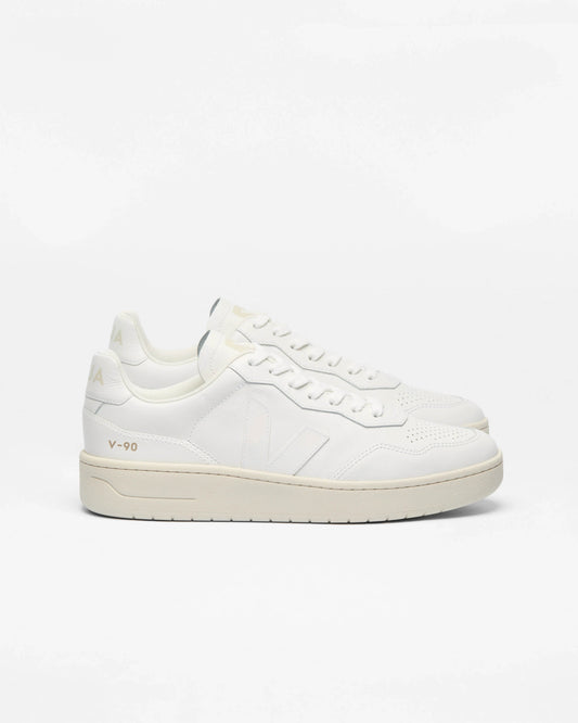 VEJA V-90 OT Leather Mens Trainers - Extra White