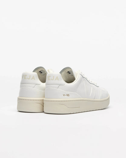 VEJA V-90 OT Leather Mens Trainers - Extra White