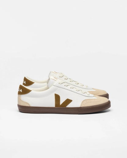 VEJA Volley Leather Womens Trainers - White/Tent/Bark